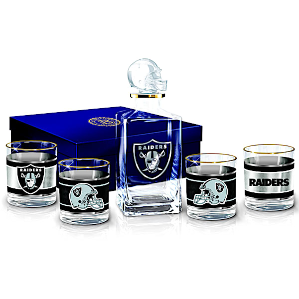 Las Vegas Raiders NFL Glass Decanter Set