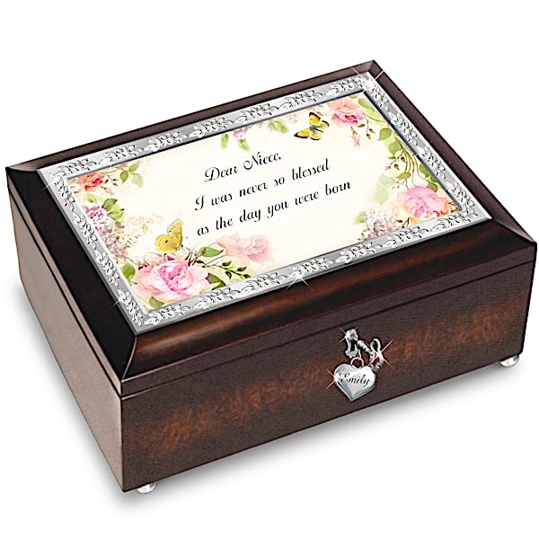 Niece, You're a Blessing Heirloom Music Box With Personalized Heart-Shaped Charm