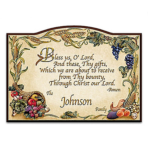 Bless Us O Lord Personalized Wooden Welcome Sign