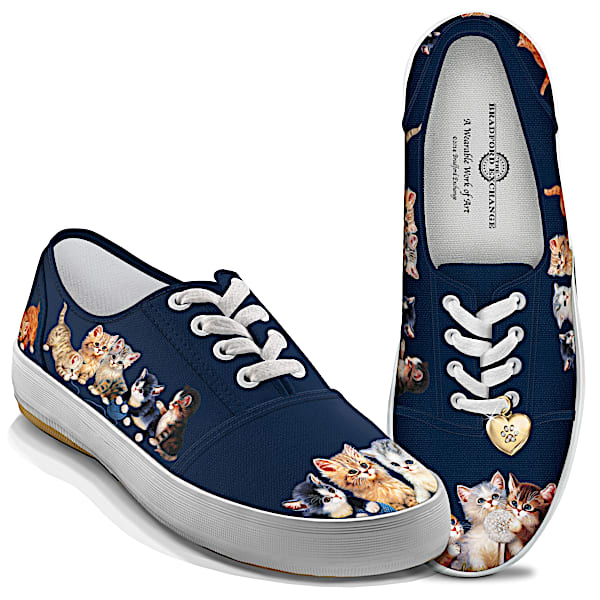 Jurgen Scholz Kitty-Kat Cute Women's Canvas Cat Art Shoes