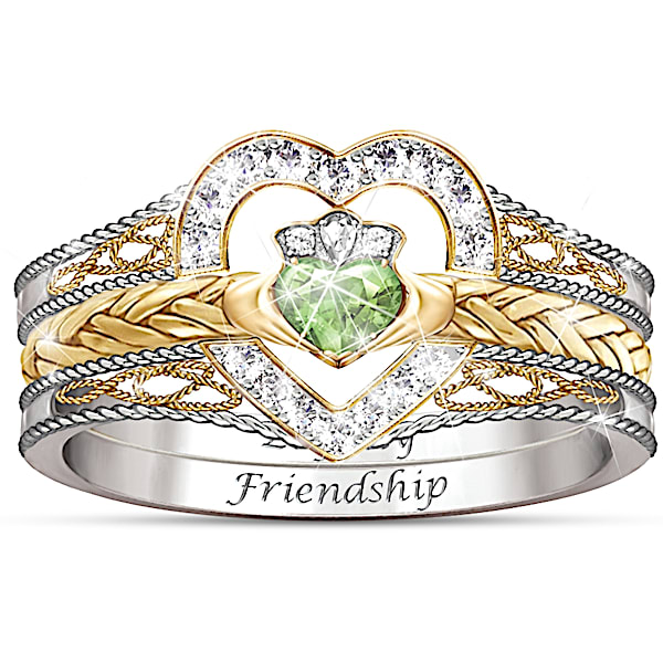 Heart Of Ireland Heart-Shaped Diamonesk Women's Stacking Ring