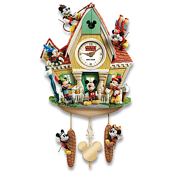 Disney Mickey Mouse Through The Years Illuminated Cuckoo Clock