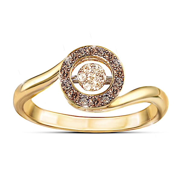 Brilliant Motions Indulgence Diamond 18K Gold-Plated Ring