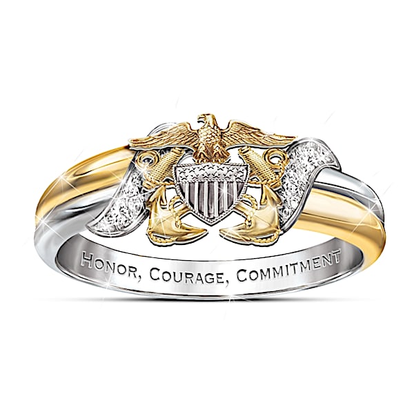 U.S. Navy Diamond Embrace Women's Ring