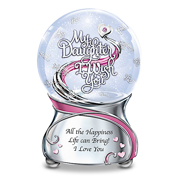 Daughter Musical Glitter Globe With Swarovski Crystal Plays You Are So Beautiful