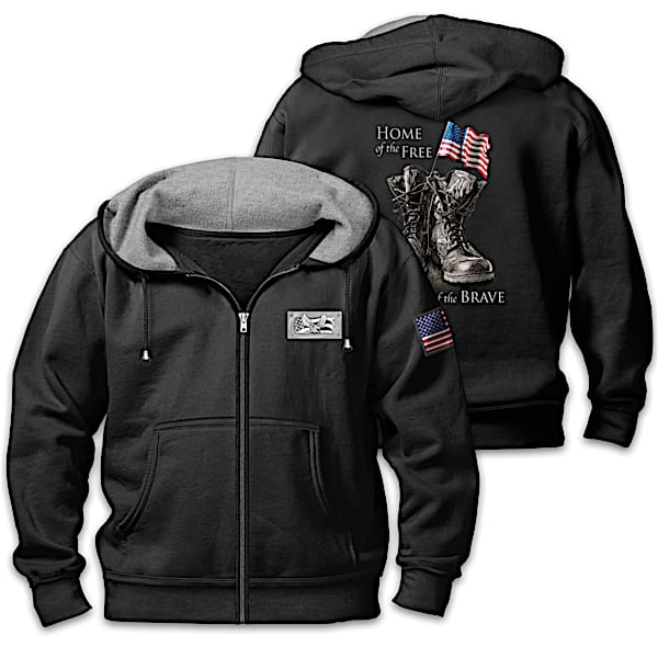 Because Of The Brave Men's Patriotic Hoodie