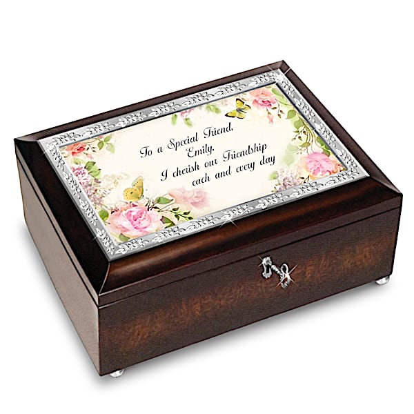 To A Special Friend Personalized Music Box With Poem Card