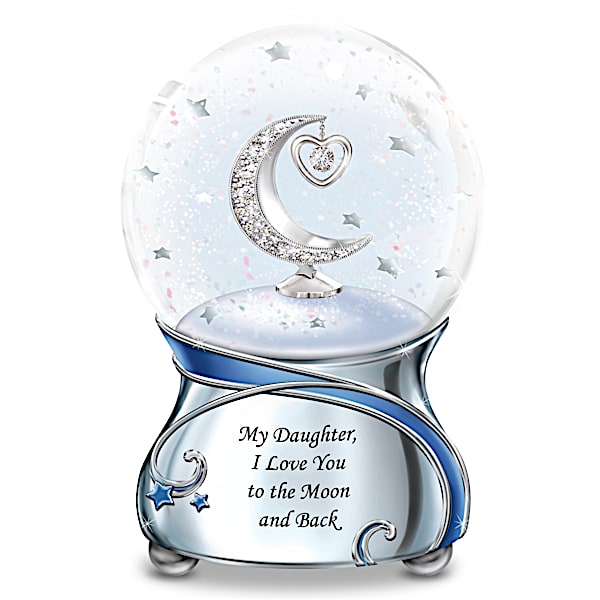 Daughter Musical Glitter Globe With Swarovski Crystal Plays Always In My Heart