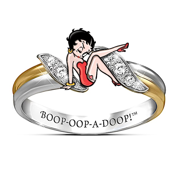 Betty Boop 18K Gold-Plated Ring