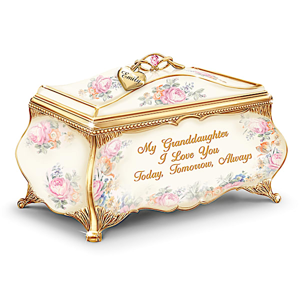 My Granddaughter, I Love You Personalized Heirloom Porcelain Music Box