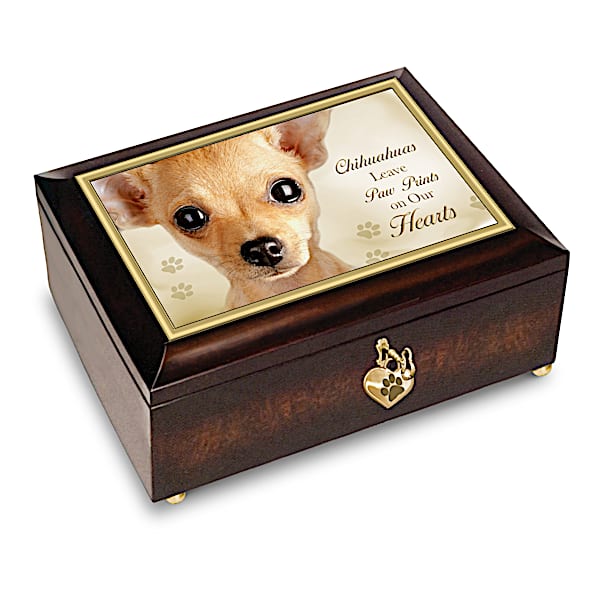 Chihuahuas Leave Paw Prints On Our Hearts Music Box