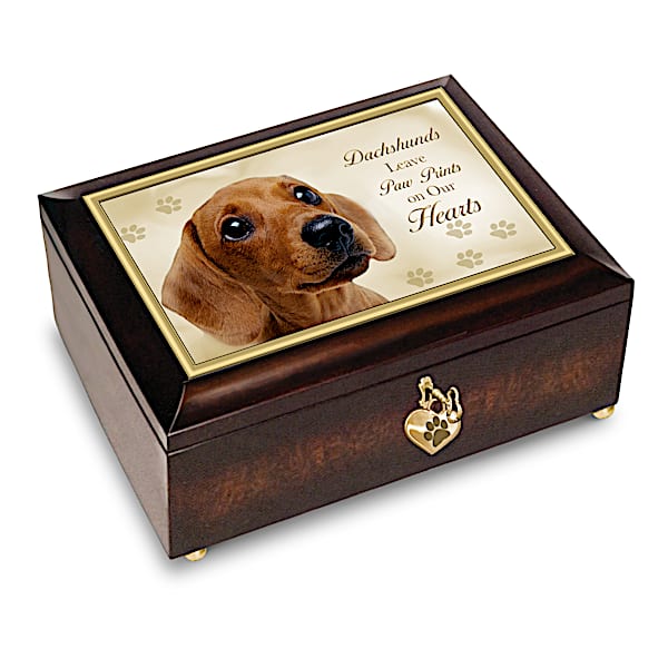 Dachshunds Leave Paw Prints On Our Hearts Music Box