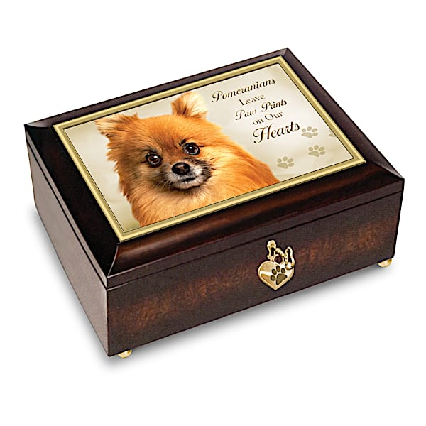 Pomeranians Leave Paw Prints On Our Hearts Music Box