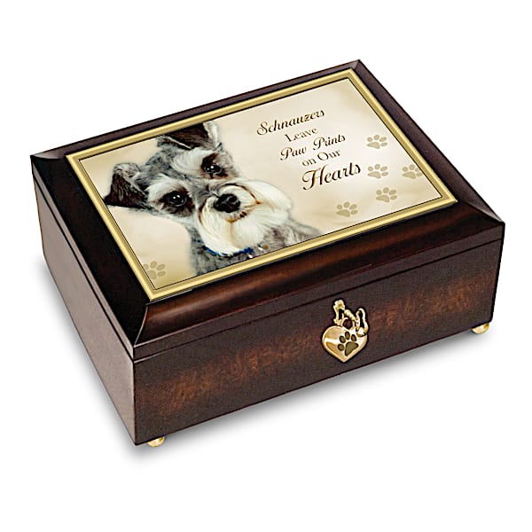 Schnauzers Leave Paw Prints On Our Hearts Music Box