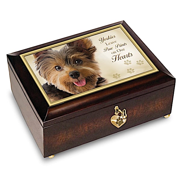 Yorkies Leave Paw Prints On Our Hearts Music Box