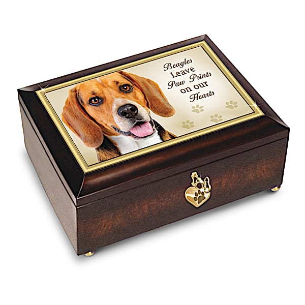 Beagles Leave Paw Prints On Our Hearts Music Box