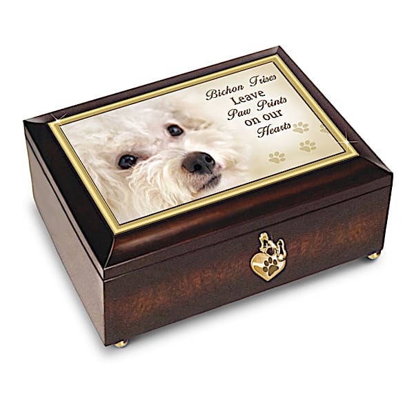 Bichon Frises Leave Paw Prints On Our Hearts Music Box