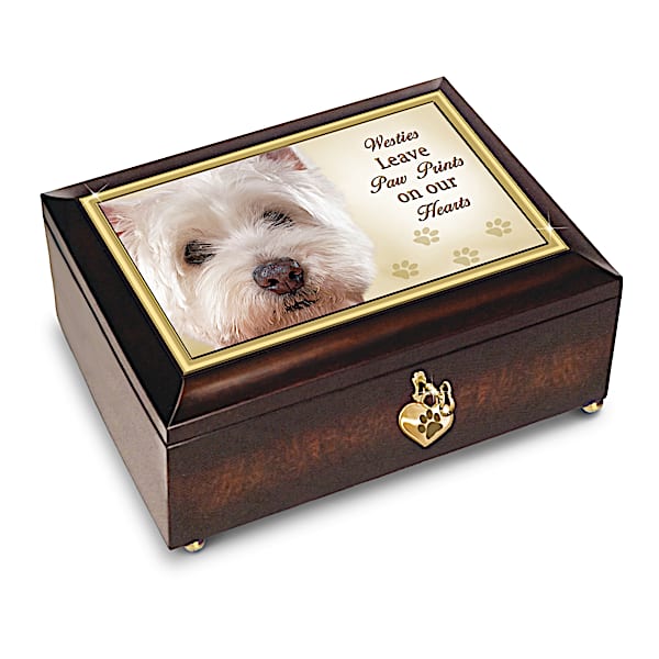 Westies Leave Paw Prints On Our Hearts Music Box
