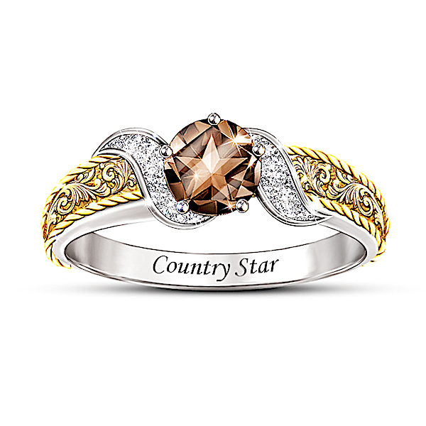 Country Star Smoky Quartz And Diamond Ring