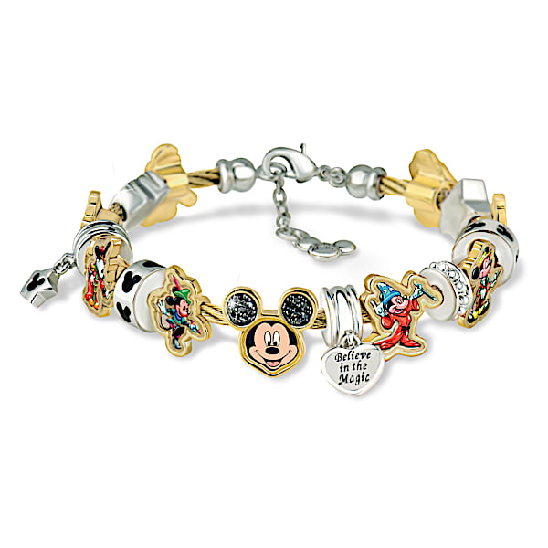 Disney Mickey Mouse's Greatest Moments Women's Cable Charm Bracelet