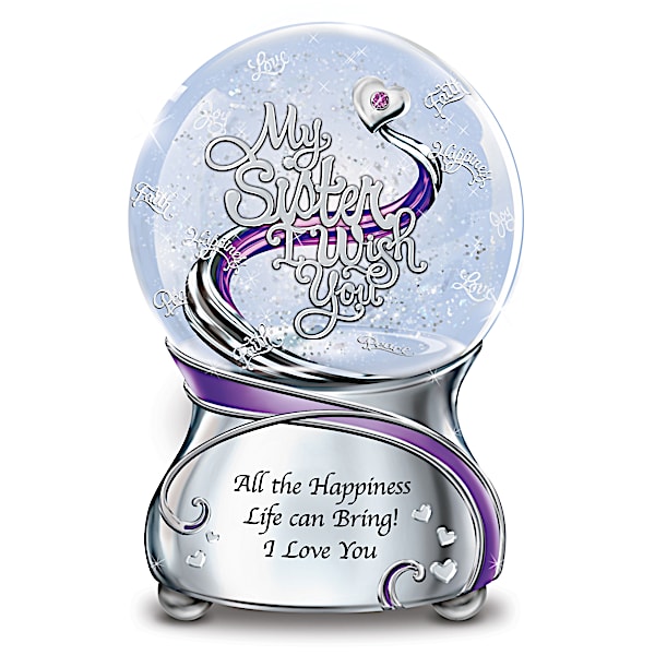 My Sister, I Wish You Musical Glitter Globe