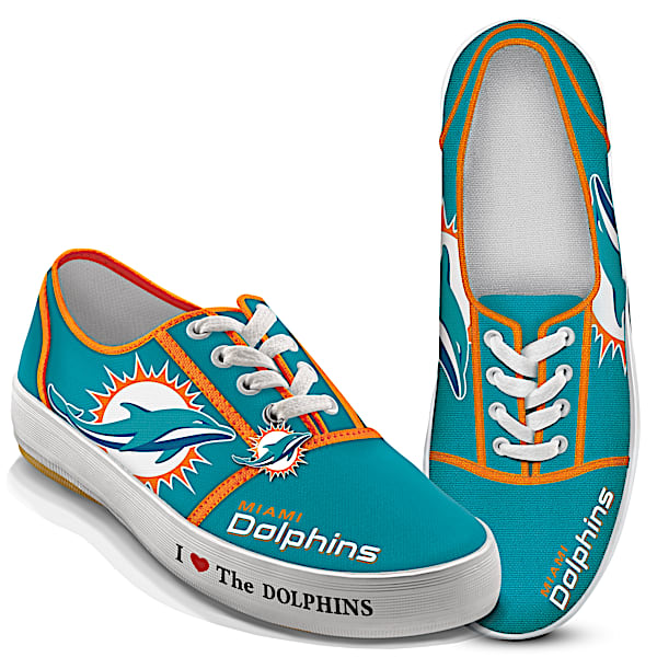 I Love The NFL Miami Dolphins Women's Canvas Shoes
