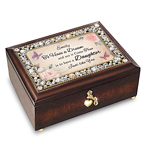 My Daughter, You're a Dream Come True Personalized Jeweled Music Box