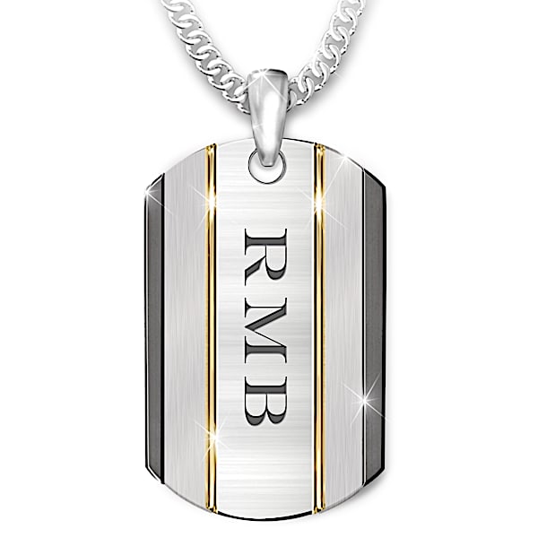 The Strength Of My Son Personalized Stainless Steel Dog Tag Necklace - Personalized Jewelry