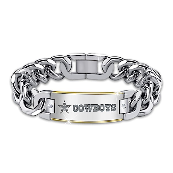 Cowboys Diamond Personalized Stainless Steel Bracelet - Personalized Jewelry