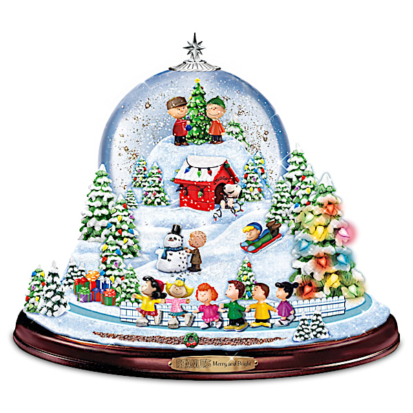 PEANUTS Merry And Bright Christmas Musical Snowglobe