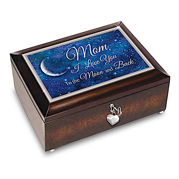 Mom, I Love You To The Moon And Back Music Box With Poem Card: Bradford Exchange