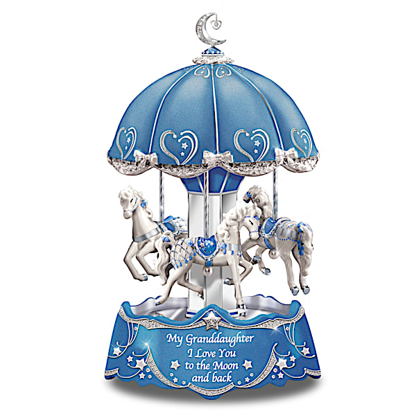 Carousel Music Box with Sentiment for Granddaughter Lights Up: Bradford Exchange