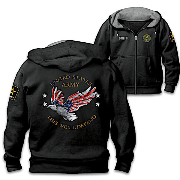 Army Pride Personalized Men's Easy-Care Comfort Knit Hoodie