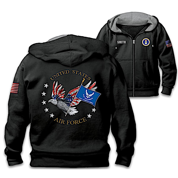 Air Force Pride Personalized Men's Easy-Care Comfort Knit Hoodie