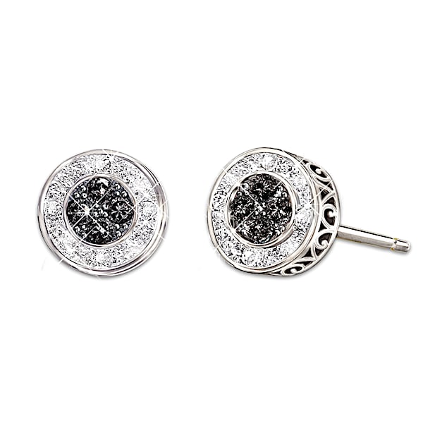 All That Glamour Sterling Silver Women's Fashion Diamond Earrings