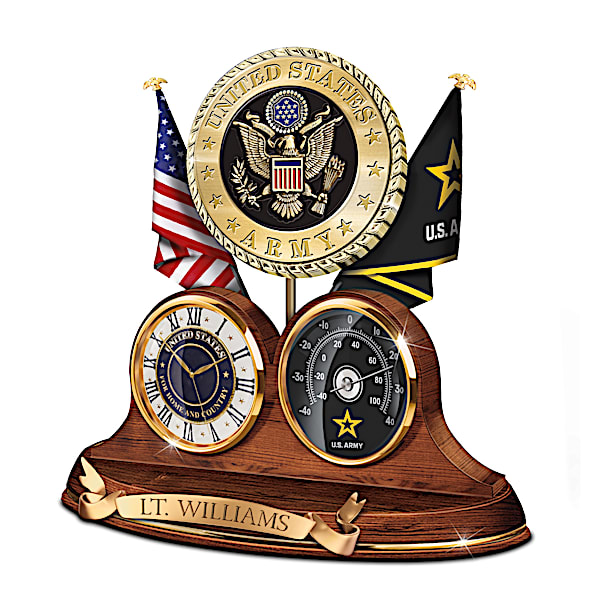 U.S. Army For Home And Country Personalized Thermometer Clock