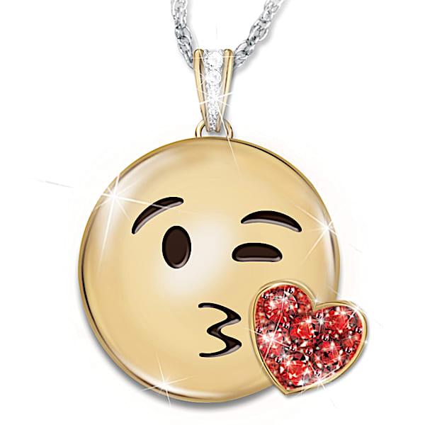 A Message Of Love Personalized Emoji Pendant Necklace - Personalized Jewelry