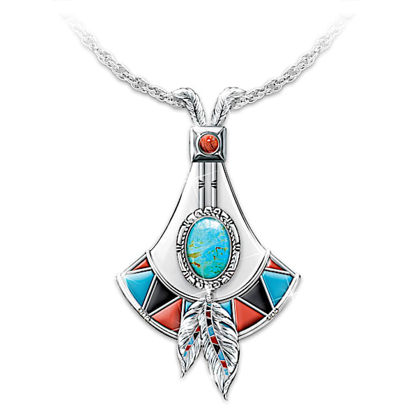 Genuine Turquoise Sacred Stone Pendant Necklace