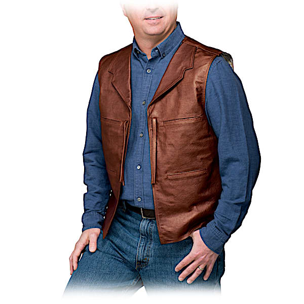 John Wayne Replica Men's Leather & Suede Vest