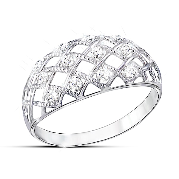 Diamond Dazzle Women's Lattice Design Diamond Ring