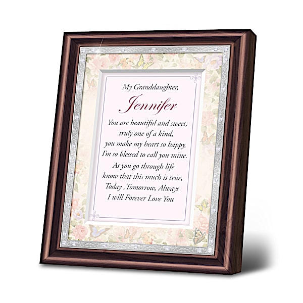 Granddaughter, I Love You Personalized Mahogany-Finished Picture Frame