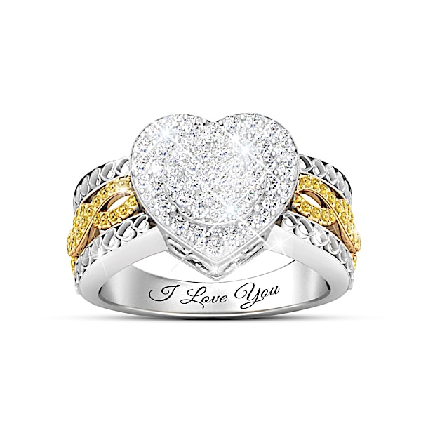 All My Love Women's Heart-Shaped Diamond Ring