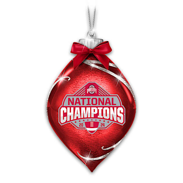 Ohio State Buckeyes 2024 Football National Champions Glass Ornament