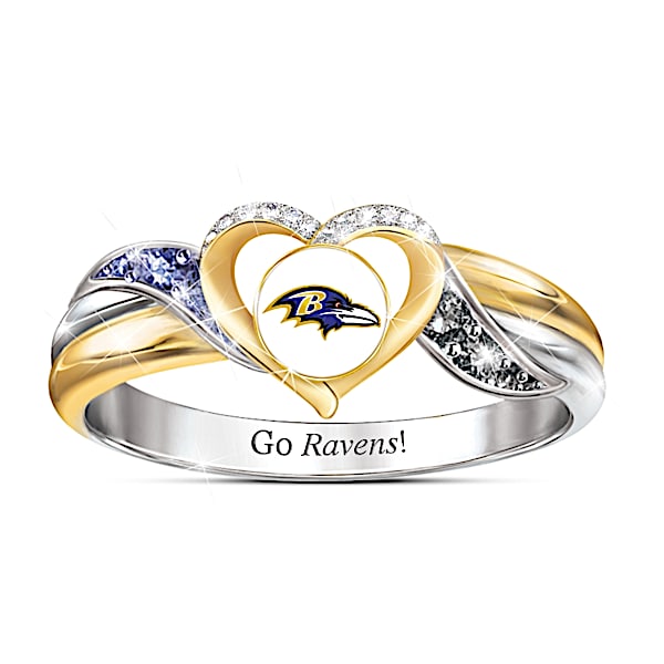 Baltimore Ravens Women's 18K Gold-Plated NFL Pride Ring