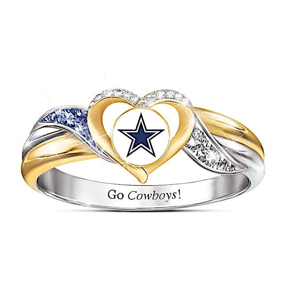 Dallas Cowboys Women's 18K Gold-Plated NFL Pride Ring