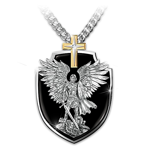 Strength Of St. Michael Son Dog Tag Pendant Necklace