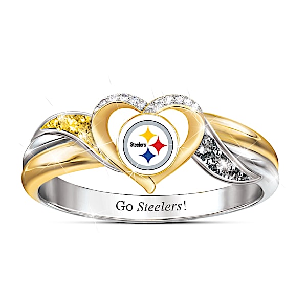 Pittsburgh Steelers Women's 18K Gold-Plated Pride Ring
