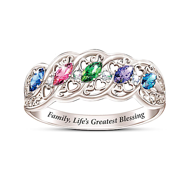 The Gift Of Family Women's Personalized Birthstone Ring - Personalized Jewelry