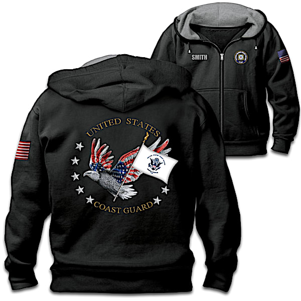 U.S. Coast Guard Pride Personalized Men's Knit Hoodie