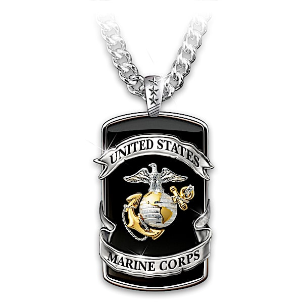 Marine Corps Pride Men's Dog Tag Pendant Necklace